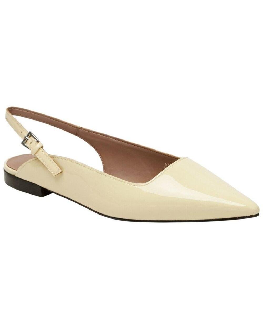 LINEA PAOLO CAIA-L LIGHT BUTTER YELLOW POINTED TOE LEATHER SLINGBACK FLAT 5 $120